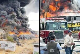 Desalojan a Cerca de Mil Personas del Centro de San Luis Potosí por Fuerte Incendio en Tarimera | VIDEO