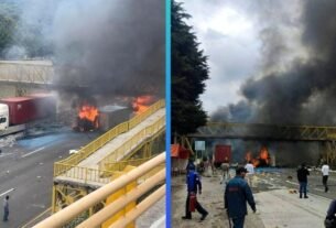 Caos en la México-TOLUCA: Tráiler se Incendia Tras Chocar Con oTros Vehículos (Video)