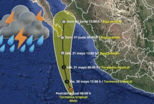 Tormenta Tropical Alvin se acerca a México Con lluvias; esta es su trayectoria