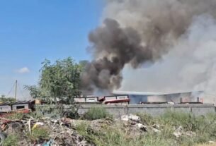 Moviliza Incendio en Recicladora abandonada en Escobedo, Nuevo León