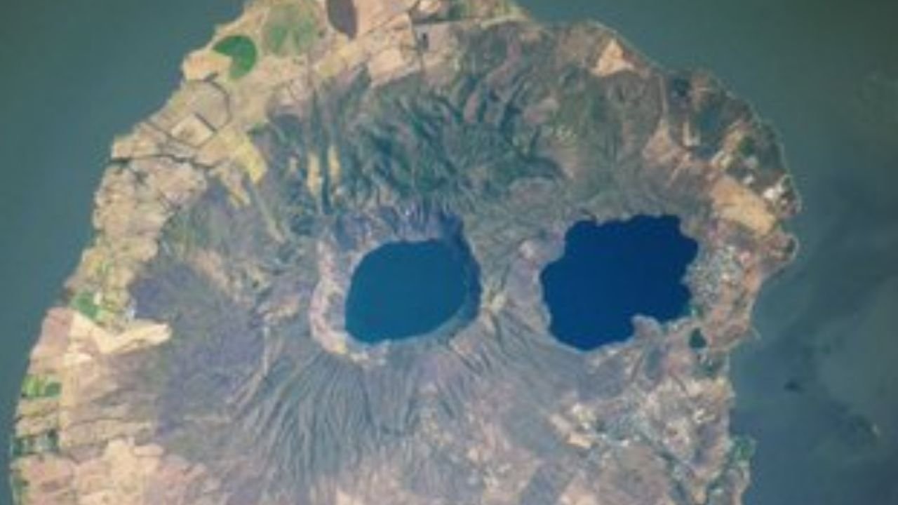 La ilusion Óptica que convierte un paisaje nicaragüense en cráneo humano vista por la nasa