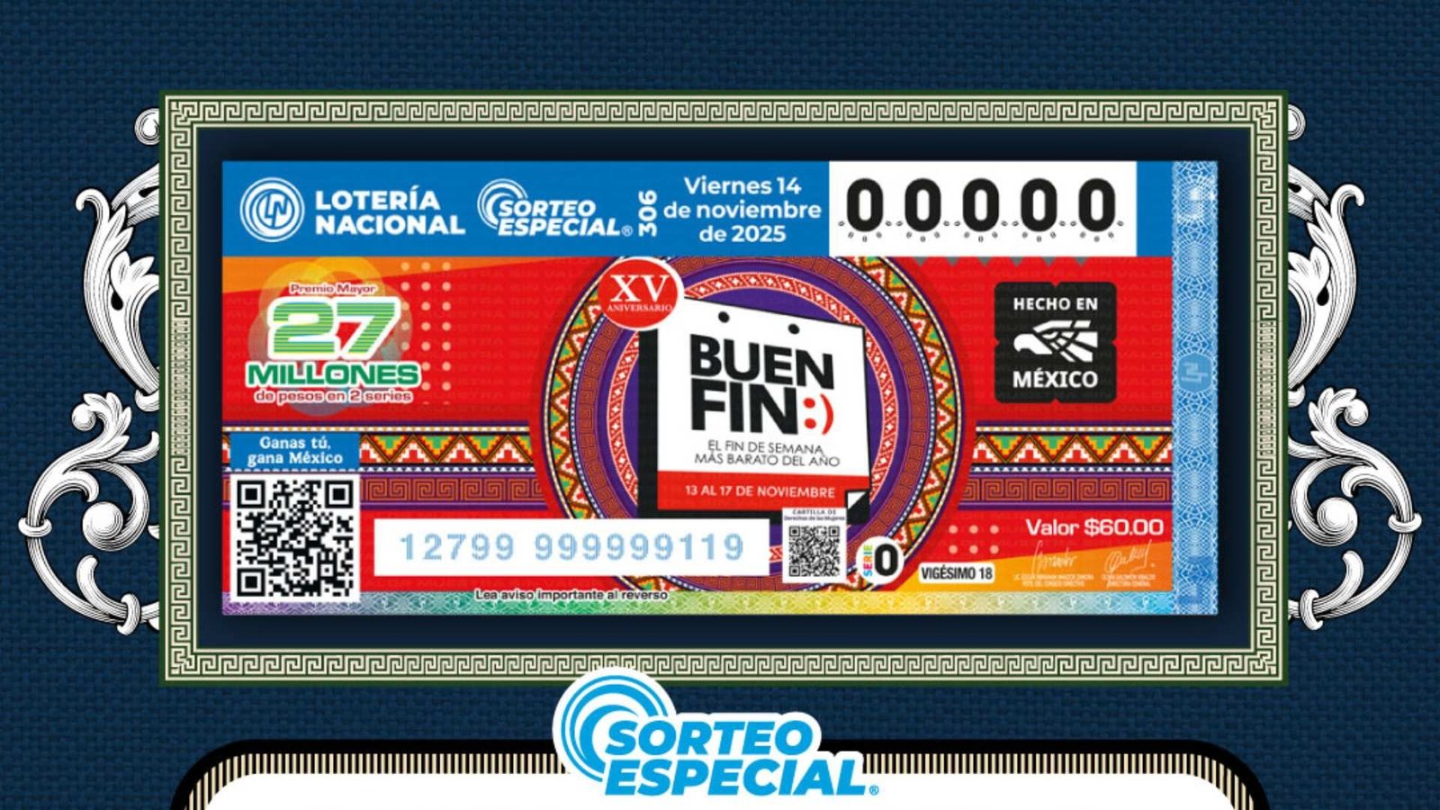 Cae en Monterrey y Matamoros Premio Mayor del Sorteo Especial No. 306 de la Lotería Nacional