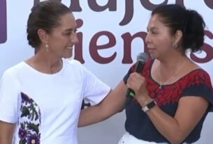 “México y las mujeres estamos con usted, la amo”: beneficiaria de la Pensión Mujeres Bienestar a Claudia Sheinbaum