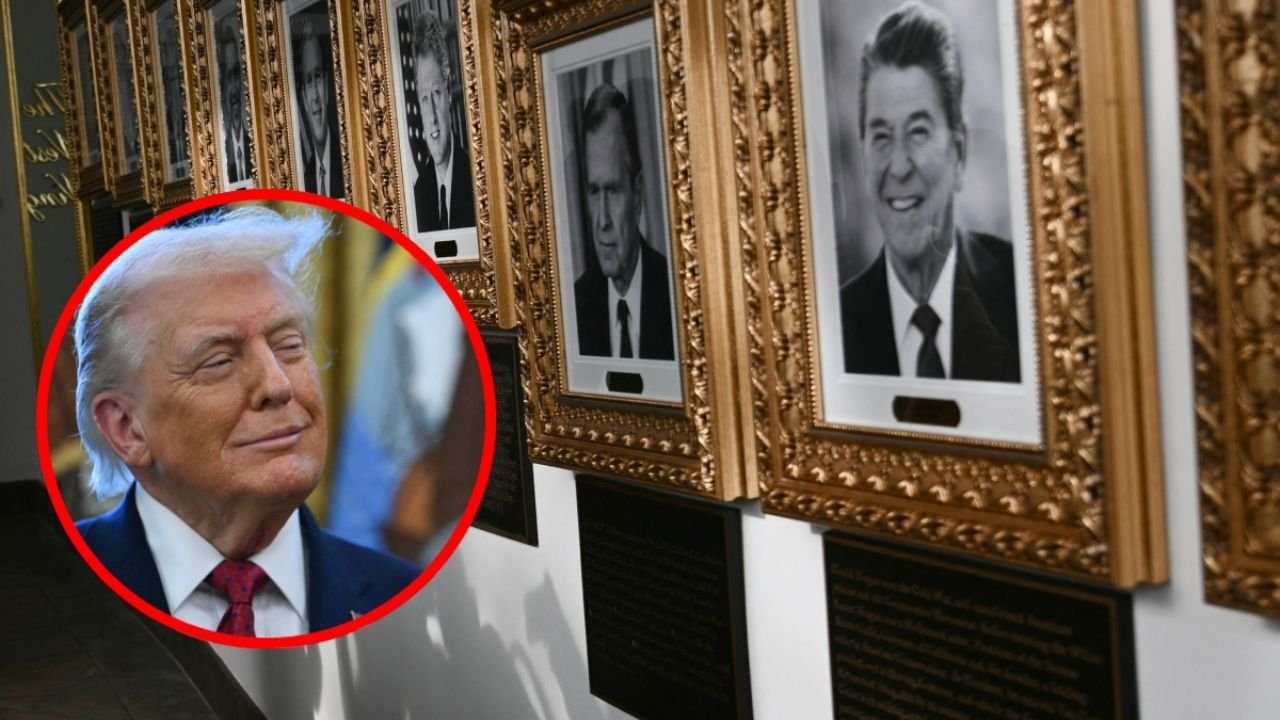 Donald Trump agrega insultos a fotografías de los expresidentes de Estados Unidos en la Casa Blanca