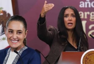 Salma Hayek le ‘echa flores’ a Sheinbaum por apoyo al cine: ‘Quizá lo que no teníamos era esta presidenta’